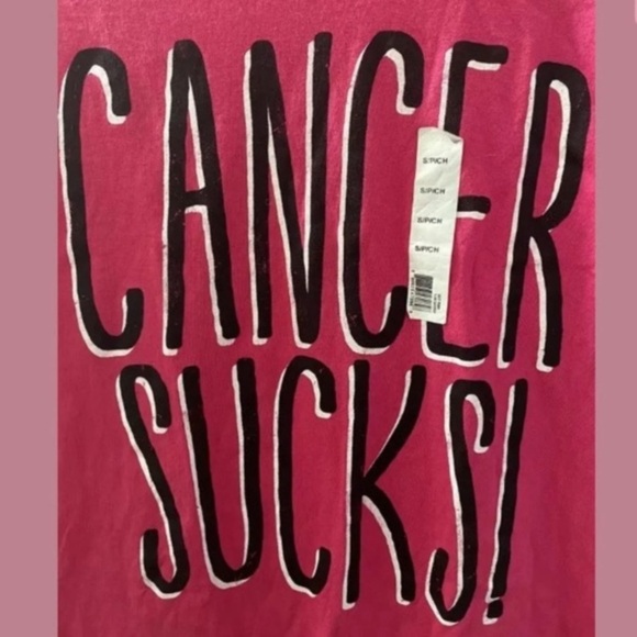 Cancer Sucks Women’s Hot Pink T-Shirt Size Small - Picture 2 of 4